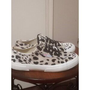 Superga LEOPARD Velvet Animal Print Black Tan Sneakers Women's Sz 8.5 S00DKMO
